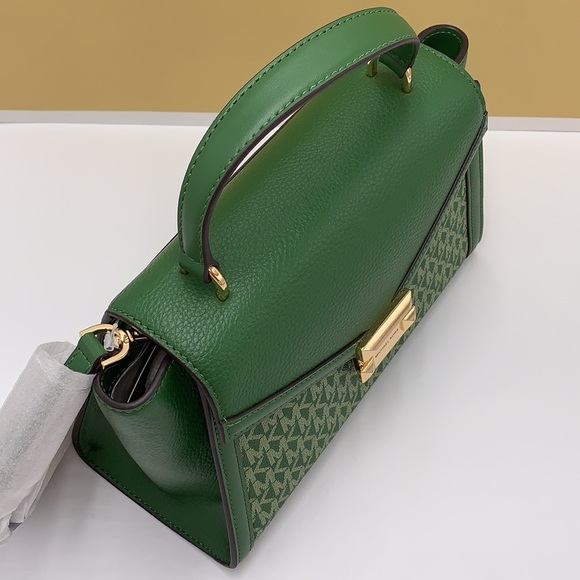 MICHAEL KORS
Whitney Medium Flap Top Handle Satchel Fern Green signature color - Picture 7 of 14